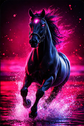Midnight Horse Flannel Blanket