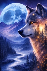 Mystical Wolf Flannel Blanket