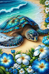 Tropical Turtle Flannel Blanket