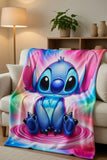 Blue Alien Flannel Blanket