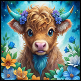 Floral Highland Cow 15 OZ Straight Wrap