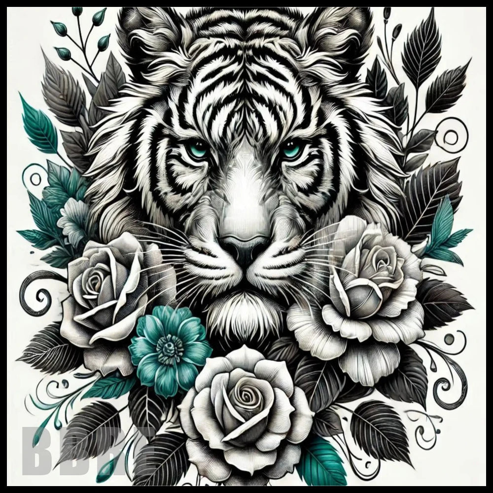 Tiger Roses 15 OZ Straight Wrap
