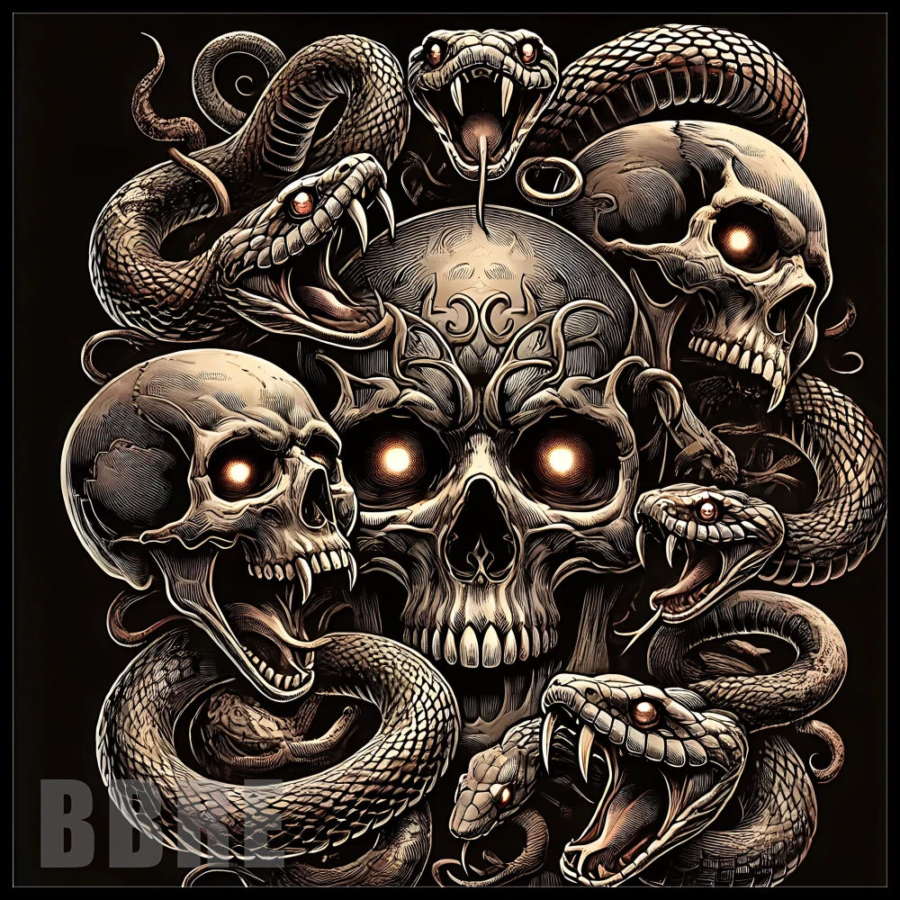 Skull Serpent 15 OZ Straight Wrap