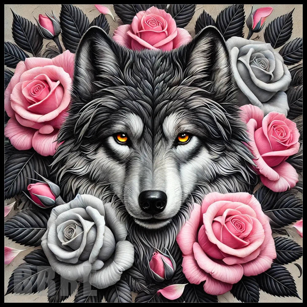 Wolf Roses 15 OZ Straight Wrap