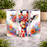 Floral Giraffe 15 OZ Straight Wrap