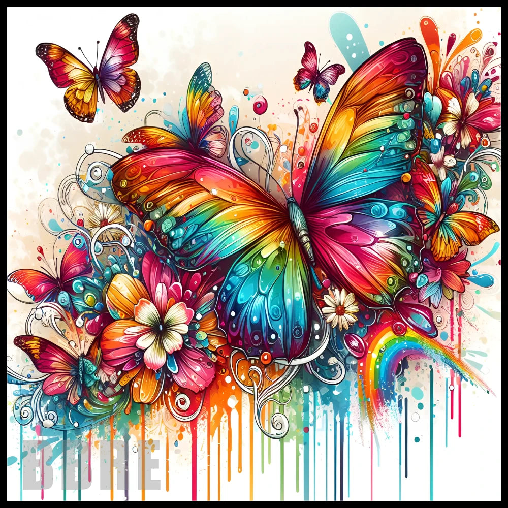Colorful Butterflies 3 15 OZ Straight Wrap