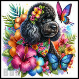 Floral Poodle 15 OZ Straight Wrap