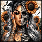 Sunflower Skull 2 15 OZ Straight Wrap
