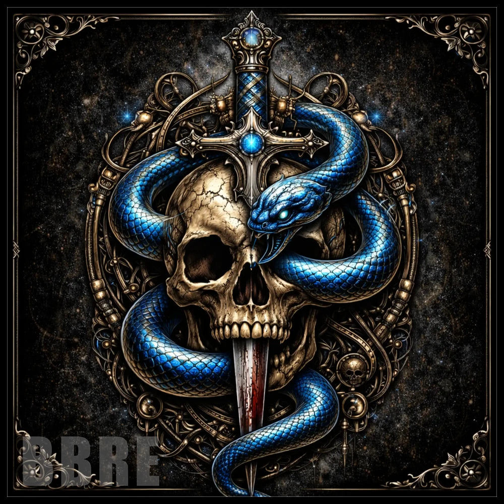 Blue Snake Skull 15 OZ Straight Wrap