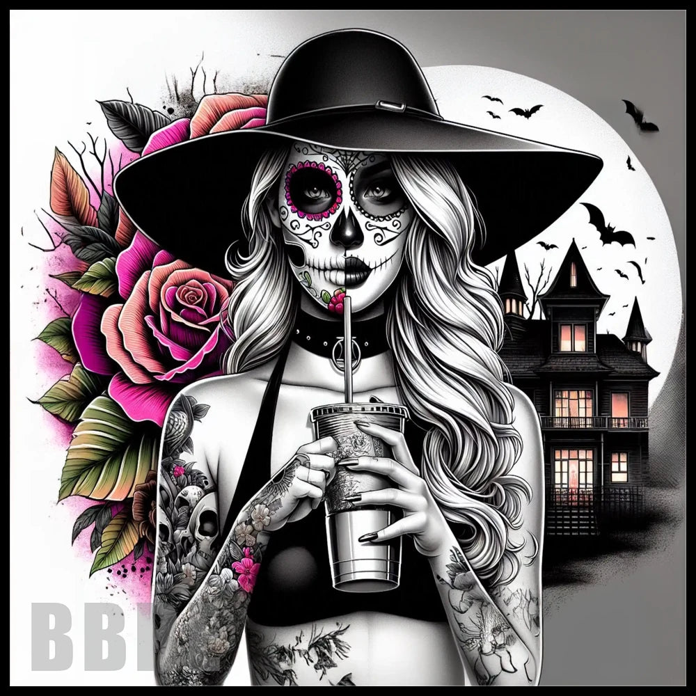 Sugar Skull 15 OZ Straight Wrap