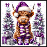 Festive Highland Cow 4 15 OZ Straight Wrap