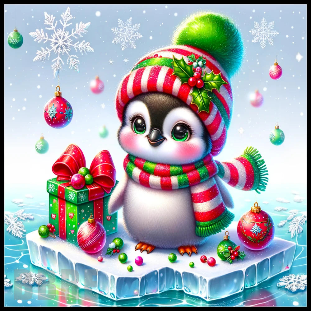 Festive Penguin 15 OZ Straight Wrap