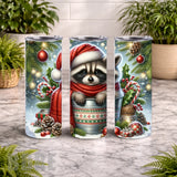 Festive Raccoon 15 OZ Straight Wrap
