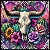 Floral Skull 14 15 OZ Straight Wrap