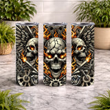 Skull Flames 15 OZ Straight Wrap