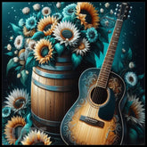 Guitar Floral 15 OZ Straight Wrap
