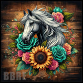 Floral Horse 15 15 OZ Straight Wrap