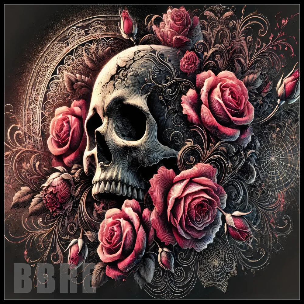 Skull Roses 6 15 OZ Straight Wrap
