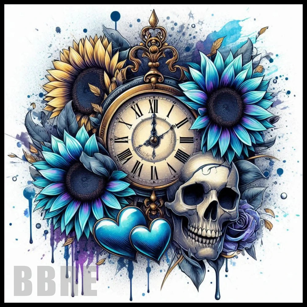 Floral Skull 32 15 OZ Straight Wrap