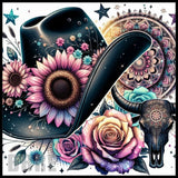 Floral Cowboy Hat 2 15 OZ Straight Wrap