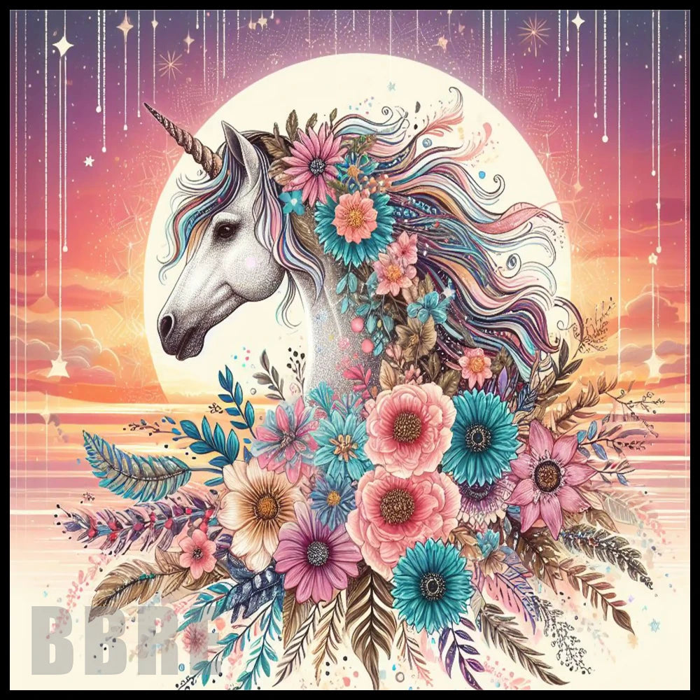 Floral Unicorn 4 15 OZ Straight Wrap