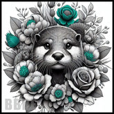 Floral Otter 2 15 OZ Straight Wrap