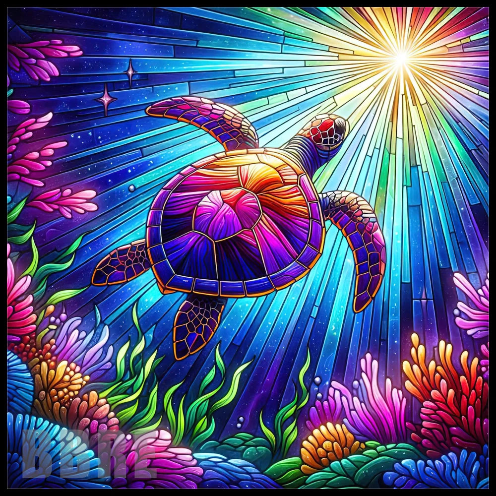 Colorful Sea Turtle 15 OZ Straight Wrap
