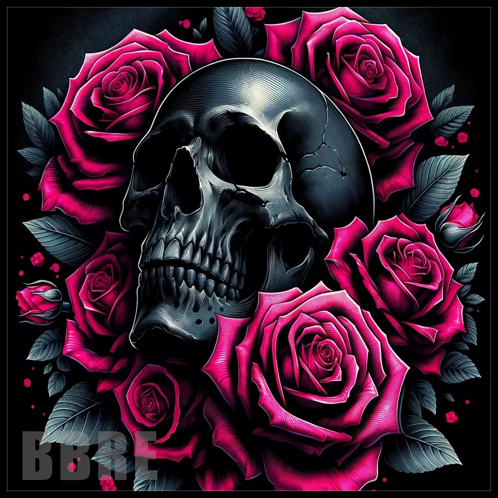 Skull Roses 3 15 OZ Straight Wrap