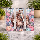 Floral Horses 15 OZ Straight Wrap