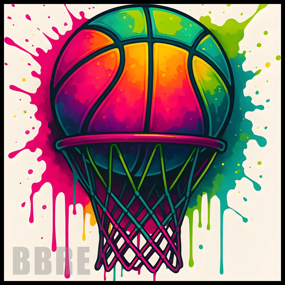 Colorful Basketball 15 OZ Straight Wrap