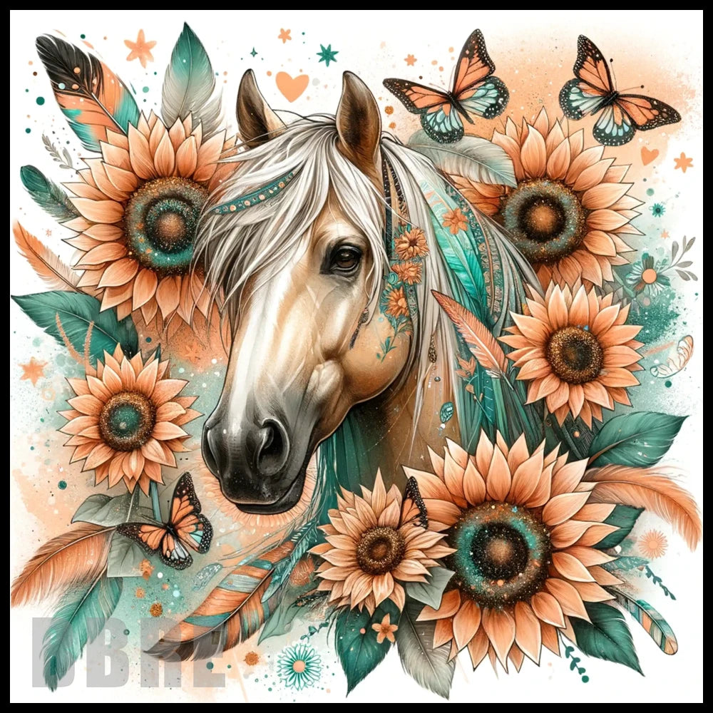 Floral Horse 23 15 OZ Straight Wrap