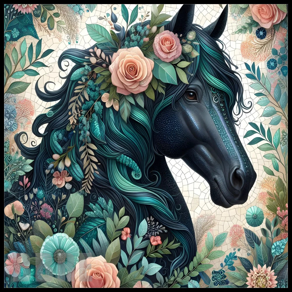 Floral Horse 25 15 OZ Straight Wrap