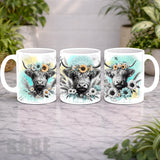 Floral Highland Cows Mockup Product Photo