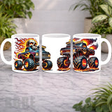 Flaming Monster Trucks Mockup Product Photo