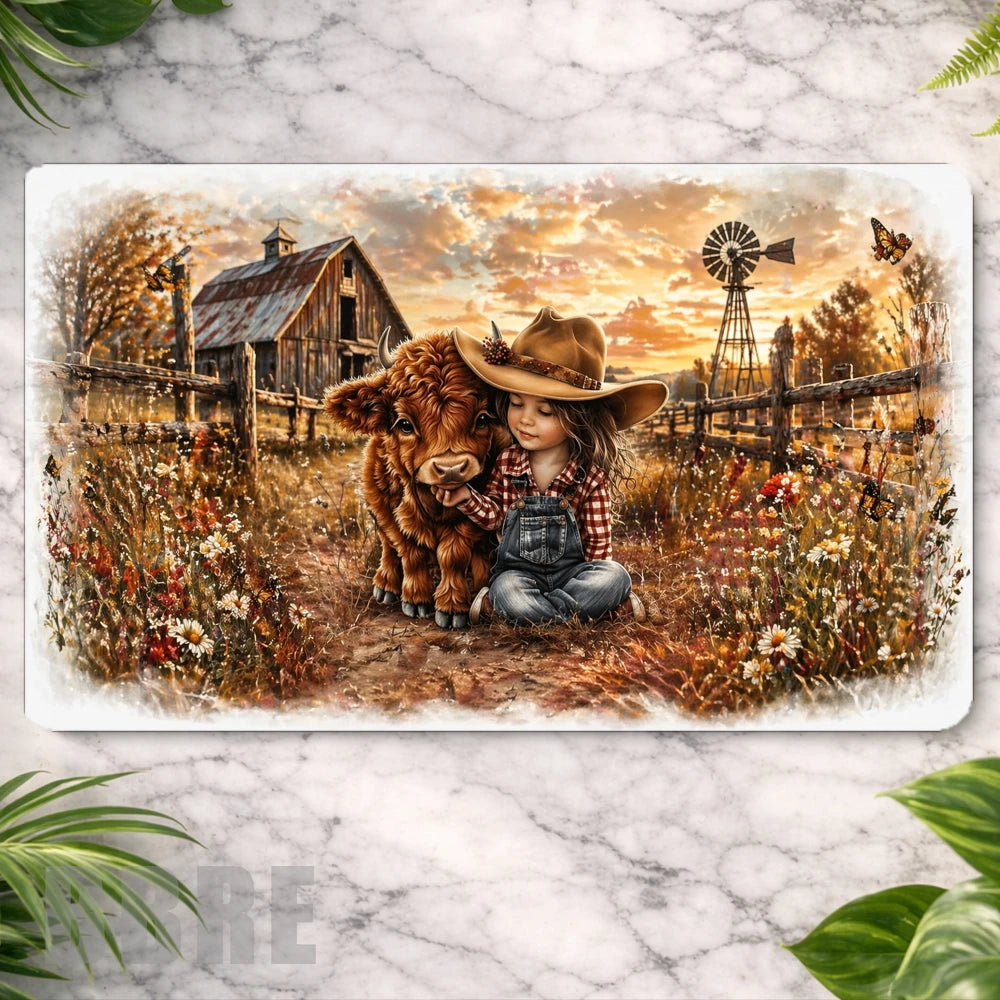 Cowgirl And Calf Main Image