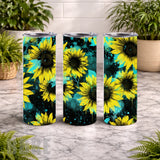 Sunflower Splash 20 OZ Wrap Mockup