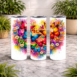 Colorful Butterflies 2 20 OZ Wrap Mockup