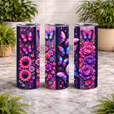 Floral Butterflies 20 OZ Wrap Mockup