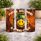 Smiley Grenade 20 OZ Wrap Mockup