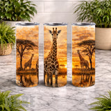 Giraffe Sunset 20 OZ Wrap Mockup