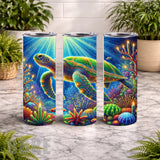 Colorful Turtle 2 20 OZ Wrap Mockup