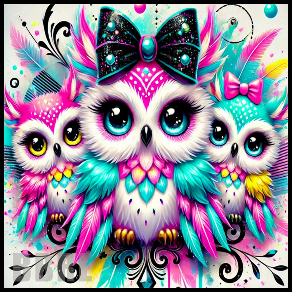 Colorful Owls 3 20 OZ Sublimation Wrap