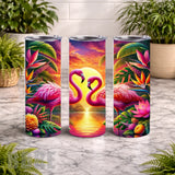 Tropical Flamingos 20 OZ Wrap Mockup