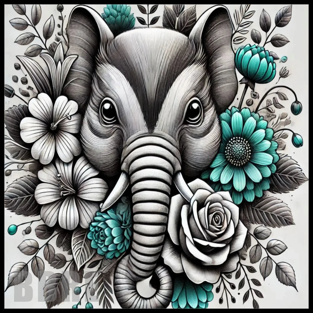 Elephant Floral 20 OZ Sublimation Wrap
