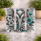 Elephant Floral 20 OZ Wrap Mockup