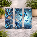 Blue Butterfly 20 OZ Wrap Mockup