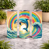 Dolphin Rainbow 20 OZ Wrap Mockup