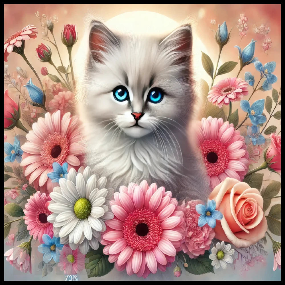 Floral Cat 2 20 OZ Sublimation Wrap