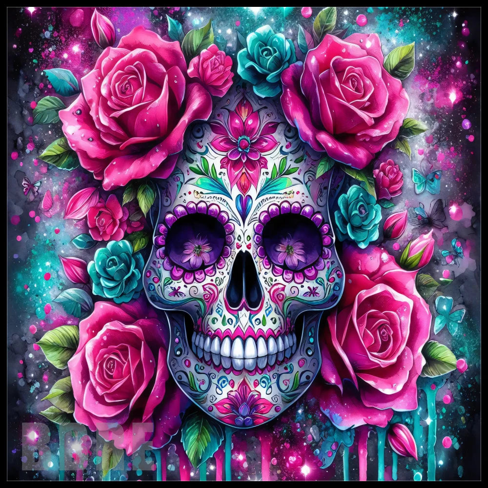 Floral Skull 45 20 OZ Sublimation Wrap