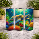 Colorful Sea Turtle 20 OZ Wrap Mockup